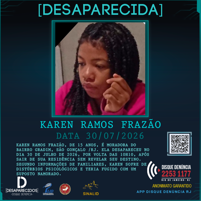 Disque Denúncia pede informações sobre o paradeiro de moradora de São Gonçalo